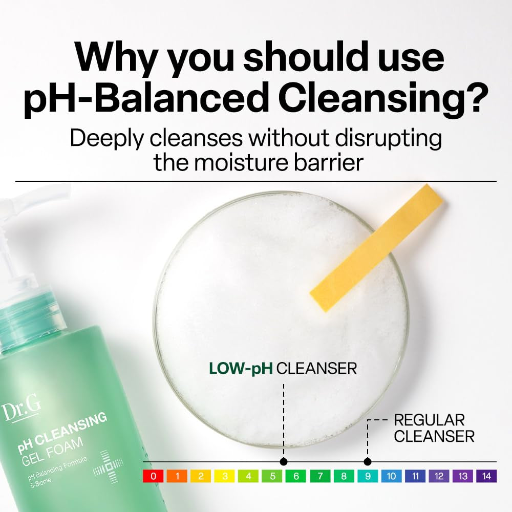 Ph Cleansing Gel Foam - Everyday Gentle Face Cleanser for All Skin Types - Ph-Balanced - Hydrating - Deep Pore Cleansing - Safe for Daily Use on Sensitive Skin - Korean Skincare - 6.76 Fl Oz