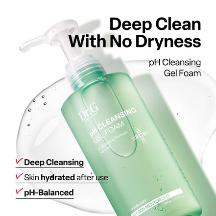 Ph Cleansing Gel Foam - Everyday Gentle Face Cleanser for All Skin Types - Ph-Balanced - Hydrating - Deep Pore Cleansing - Safe for Daily Use on Sensitive Skin - Korean Skincare - 6.76 Fl Oz