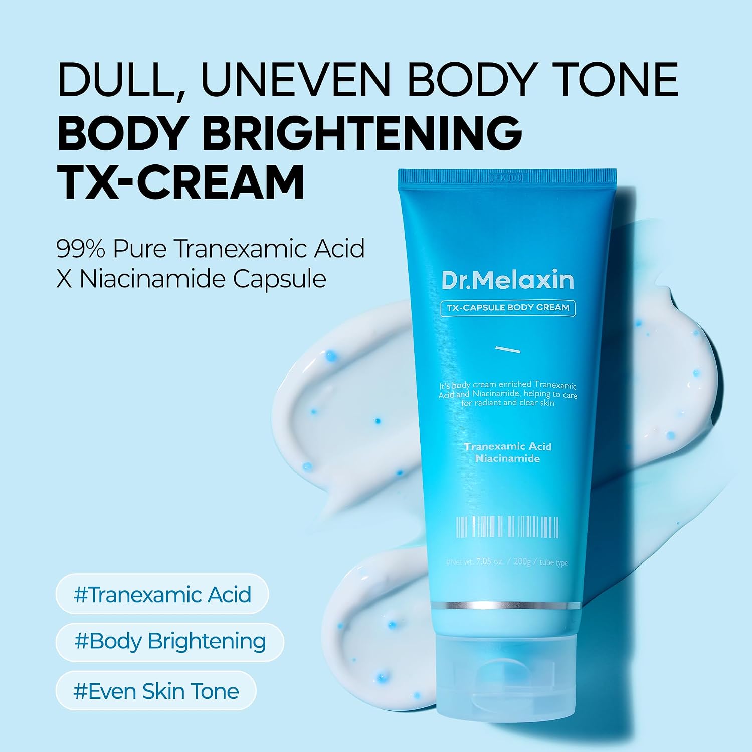 Transform Your Skin with TX Capsule Body Cream – 99% Pure Tranexamic Acid & Niacinamide for Brightening Dark Spots, Uneven Tone & Dullness | Luxurious Non-Greasy Body Lotion for Radiant Skin