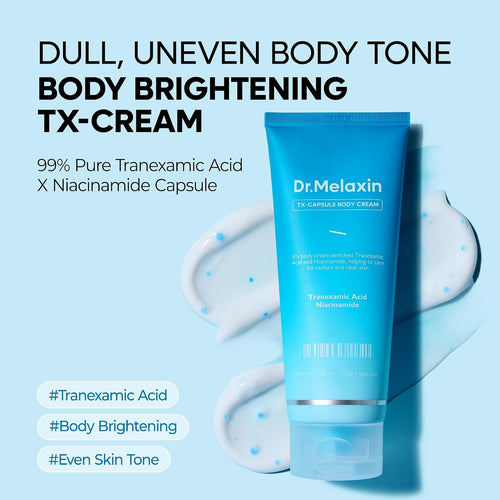 Transform Your Skin with TX Capsule Body Cream – 99% Pure Tranexamic Acid & Niacinamide for Brightening Dark Spots, Uneven Tone & Dullness | Luxurious Non-Greasy Body Lotion for Radiant Skin
