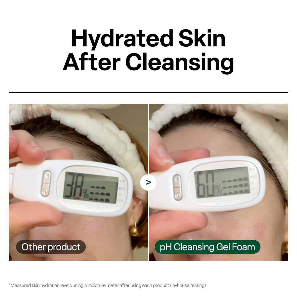 Ph Cleansing Gel Foam - Everyday Gentle Face Cleanser for All Skin Types - Ph-Balanced - Hydrating - Deep Pore Cleansing - Safe for Daily Use on Sensitive Skin - Korean Skincare - 6.76 Fl Oz