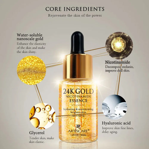 Revitalize Your Skin with the 24K Gold Skincare Set: Moisturizing Face Cream, Eye Cream & Peptide Serum for Dark Circles